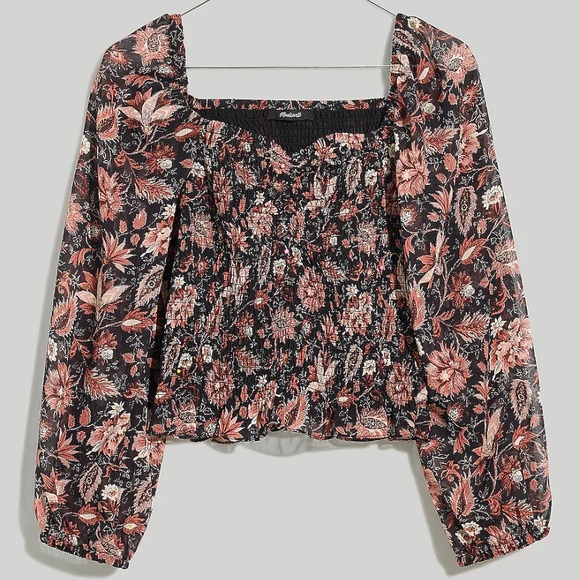 Madewell • Lucie Smocked Top in Floral • Medium - Picture 2 of 4